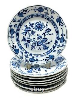 9 Meissen Germany Porcelain Dinner Plates in Blue Onion