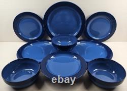 9 Pc Franciscan Oceana Plates Bowls Lot Vintage Potter's Art Retro Dining Dishes