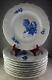 9 Royal Copenhagen Blue Flowers Curved #1621 Dinner Plates 2nd Quality withChips