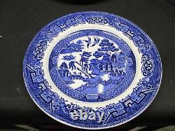 9 lot of Antique Blue Willow Burslem 9 1/4 Dinner Plate Made in England Nice