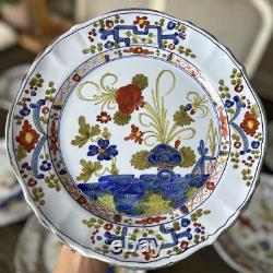 AMM FAENZA GAROFANO Blue Carnation Salad Plate 10 5/8 Made In Italy Scalloped