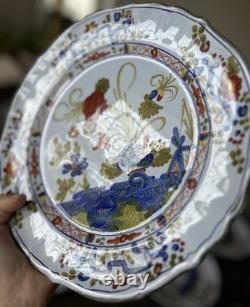 AMM FAENZA GAROFANO Blue Carnation Salad Plate 10 5/8 Made In Italy Scalloped