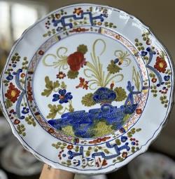 AMM FAENZA GAROFANO Blue Carnation Salad Plate 10 5/8 Made In Italy Scalloped