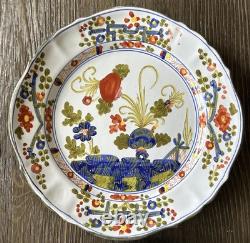 AMM FAENZA GAROFANO Blue Carnation Salad Plate 10 5/8 Made In Italy Scalloped