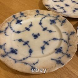ANTIQUE J&G MEAKIN Flow Blue HAGUE Pattern 10 Dinner Plate HEAVY USE/DISTRESS