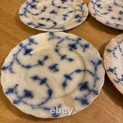 ANTIQUE J&G MEAKIN Flow Blue HAGUE Pattern 10 Dinner Plate HEAVY USE/DISTRESS