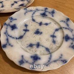 ANTIQUE J&G MEAKIN Flow Blue HAGUE Pattern 10 Dinner Plate HEAVY USE/DISTRESS