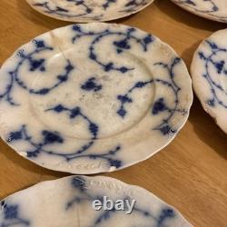 ANTIQUE J&G MEAKIN Flow Blue HAGUE Pattern 10 Dinner Plate HEAVY USE/DISTRESS