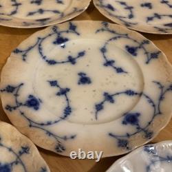 ANTIQUE J&G MEAKIN Flow Blue HAGUE Pattern 10 Dinner Plate HEAVY USE/DISTRESS