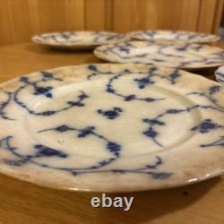 ANTIQUE J&G MEAKIN Flow Blue HAGUE Pattern 10 Dinner Plate HEAVY USE/DISTRESS