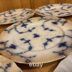 ANTIQUE J&G MEAKIN Flow Blue HAGUE Pattern 10 Dinner Plate HEAVY USE/DISTRESS