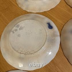 ANTIQUE J&G MEAKIN Flow Blue HAGUE Pattern 10 Dinner Plate HEAVY USE/DISTRESS