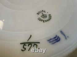 ANTIQUE Pre-1923 Royal Copenhagen Blue Fluted Half Lace Dinner Plate 9.75