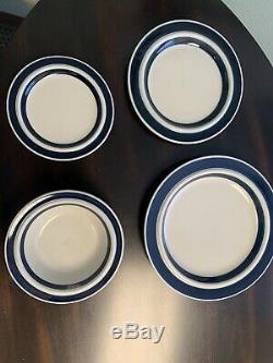 ARABIA FINLAND BLUE ANEMONE POTTERY 6 Sets of Dinner Plates and Bowls