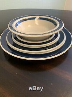 ARABIA FINLAND BLUE ANEMONE POTTERY 6 Sets of Dinner Plates and Bowls