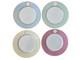 A. RAYNAUD & C° Limoges France MÉDAILLON Pink Blue Gold Rim Dinner Plates Set