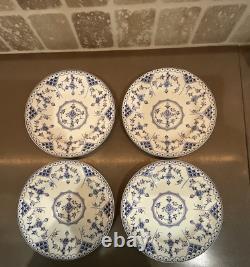 A Set Of Four Blue Danish Ridgway 10 Dinner Plates