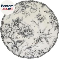 Adelaide 16-Piece Casual Grey Porcelain Dinnerware Set Service for 4, Classic