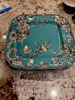 Adelaide Turquoise Square Dinner Plates 222 Fifth. Set Of 10