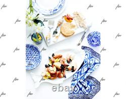 Aerin Williams Sonoma Fish Platter Serving Plate Sea Blue Dinner Seafood Scallop