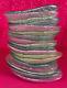 Akcam Turkish Glass Multicolor Iridescent Easter Egg Appetizer Plates Set of 18