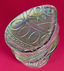 Akcam Turkish Glass Multicolor Iridescent Easter Egg Appetizer Plates Set of 18