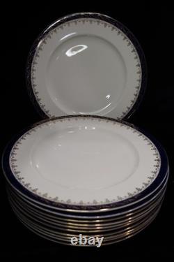Alfred Meakin England Blea De Rai Gold Scrolls On Cobalt Blue 11 Dinner Plates