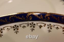 Alfred Meakin England Blea De Rai Gold Scrolls On Cobalt Blue 11 Dinner Plates