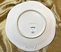 Anthropologie GINNY 11 Dinner Plates NWT 2pc HANDMADE Beaded Border Blue Blooms