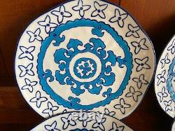 Anthropologie GLORIOSA Set of 5 Salad Plates Blue White Color