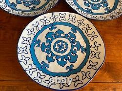 Anthropologie GLORIOSA Set of 5 Salad Plates Blue White Color