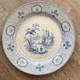Antique 1812-1833 J. Wedgewood Light Blue Transfer Ironstone Dinner Plate 9.5