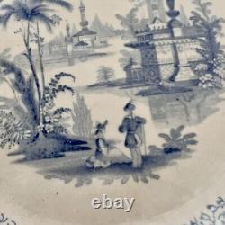 Antique 1812-1833 J. Wedgewood Light Blue Transfer Ironstone Dinner Plate 9.5