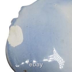 Antique 1848 English Flow Blue Scinde Plates with Gilt Handles