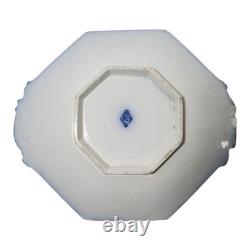 Antique 1848 English Flow Blue Scinde Plates with Gilt Handles