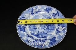 Antique 18th C Swedish Sweden Rorstrand Blue Transfer Ware Dinner Plate Set 7