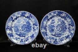 Antique 18th C Swedish Sweden Rorstrand Blue Transfer Ware Dinner Plate Set 7