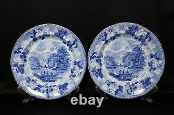 Antique 18th C Swedish Sweden Rorstrand Blue Transfer Ware Dinner Plate Set 7