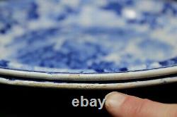 Antique 18th C Swedish Sweden Rorstrand Blue Transfer Ware Dinner Plate Set 7