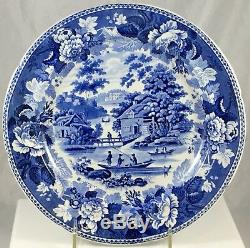 Antique 18th C Swedish Sweden Rorstrand Blue Transfer Ware Dinner Plate Set 8