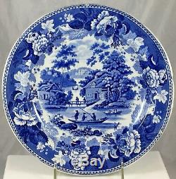 Antique 18th C Swedish Sweden Rorstrand Blue Transfer Ware Dinner Plate Set 8