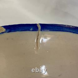 Antique 18th Century Delft Earthenware Tin Glazed Bird Bowl/Plate, Signed F. N
