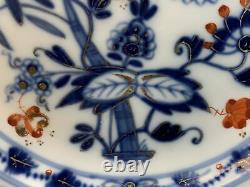 Antique 19th C. Meissen Rich Blue Red Onion Dinner Plate 9.25 Width Set Of 4