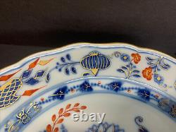 Antique 19th C. Meissen Rich Blue Red Onion Dinner Plate 9.25 Width Set Of 4