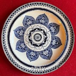 Antique 19th c Aesthetic Wedgwood Plate Blue & White Transfer Chestnut Pattern 2