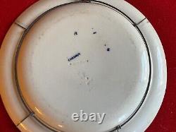 Antique 19th c Aesthetic Wedgwood Plate Blue & White Transfer Chestnut Pattern 2