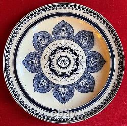 Antique 19th c Aesthetic Wedgwood Plate Blue & White Transfer Chestnut Pattern 2