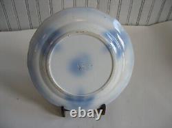 Antique 19thc Gaudy Ironstone Plate 9 1/4 T Walker 1850s Flow blue Flower