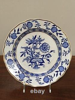 Antique BLUE ONION SCALLOPED EARTHENWARE Dinner Cabinet Plate