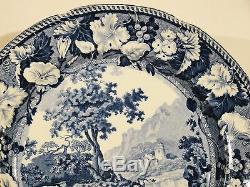 Antique Blue Transfer Enoch Wood Thornton Castle Dinner Plate 1818-1846